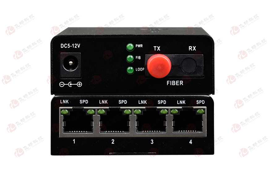 羞羞视频在线科技-1光4電 千兆以太網（電源外置）光纖收發器